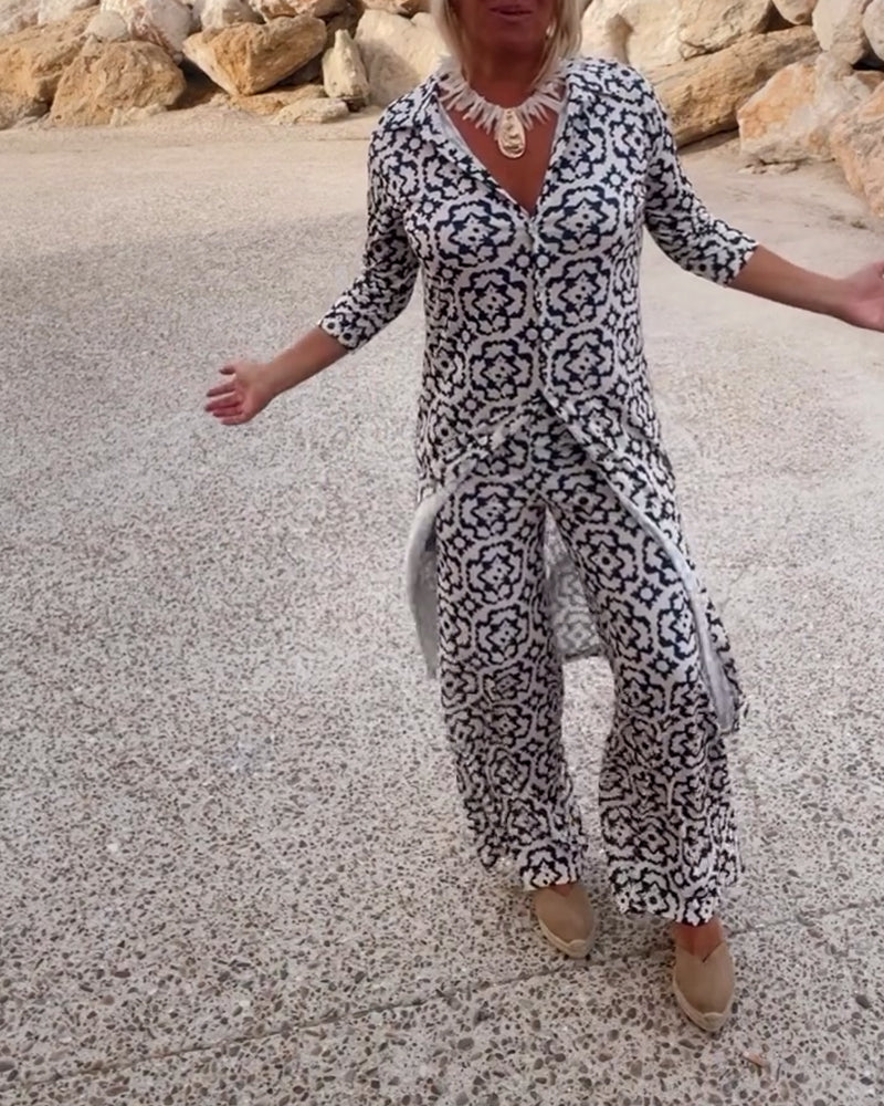 Elegant Patterned Two-Piece Everyday Set