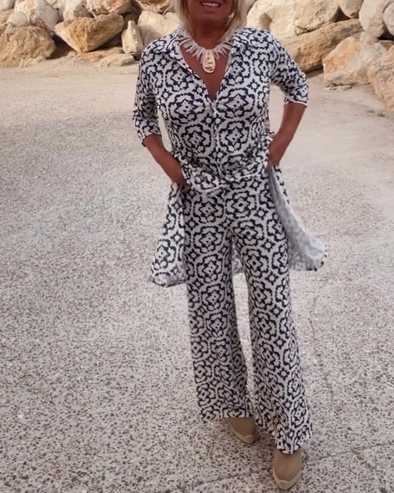 Elegant Patterned Two-Piece Everyday Set