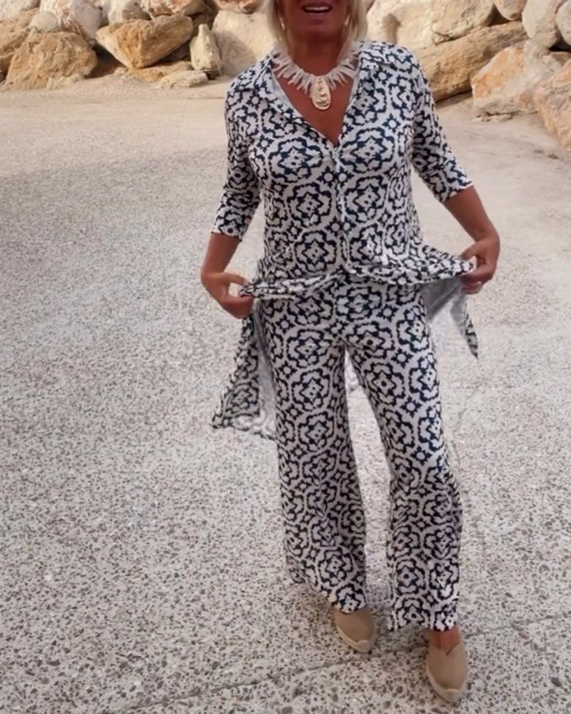 Elegant Patterned Two-Piece Everyday Set