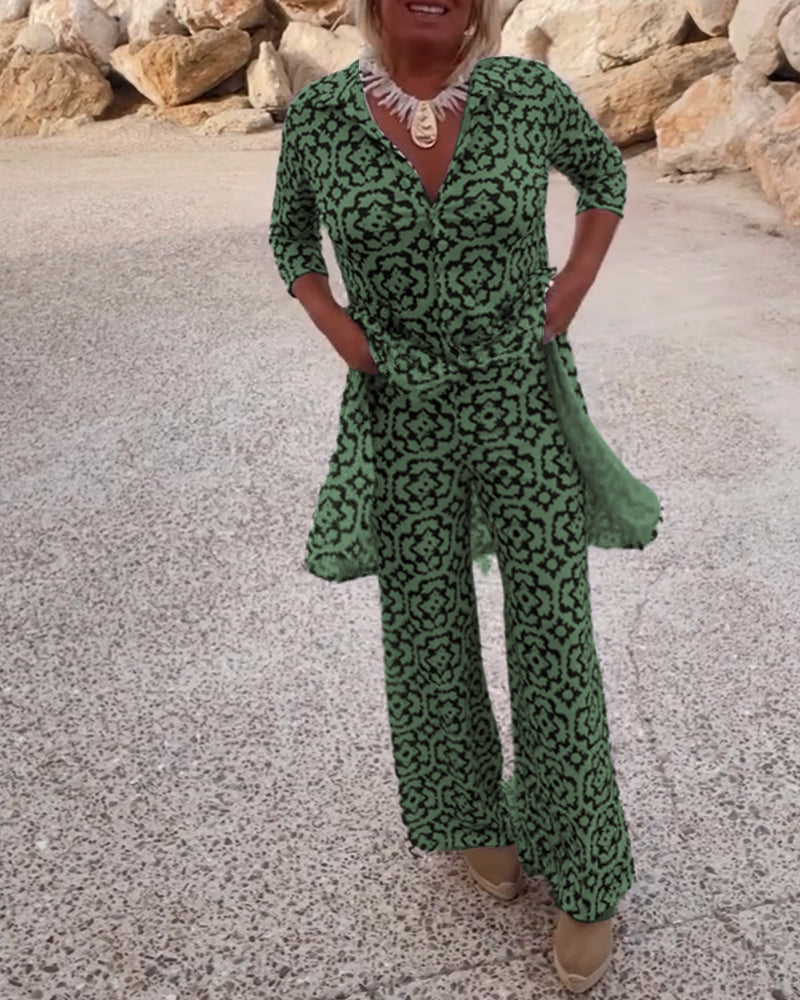 Elegant Patterned Two-Piece Everyday Set