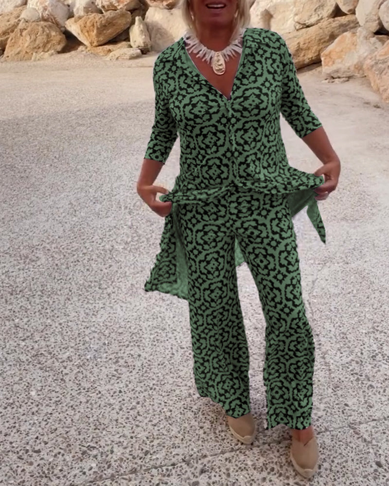 Elegant Patterned Two-Piece Everyday Set