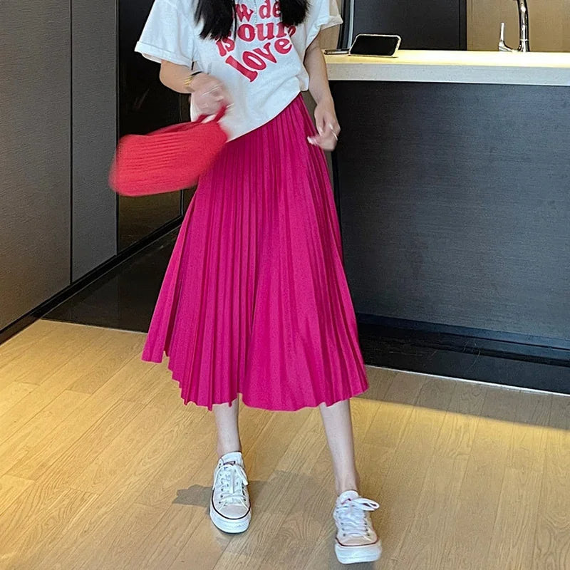 Elegant Pleated Midi Skirt