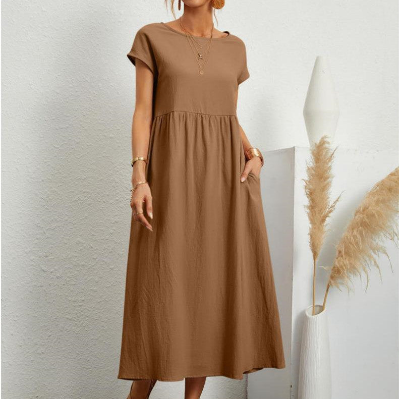 Elegant Relaxed Fit Midi Dress