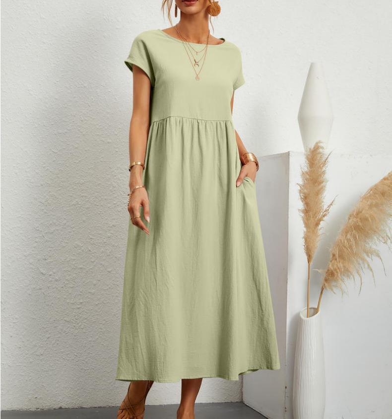Elegant Relaxed Fit Midi Dress
