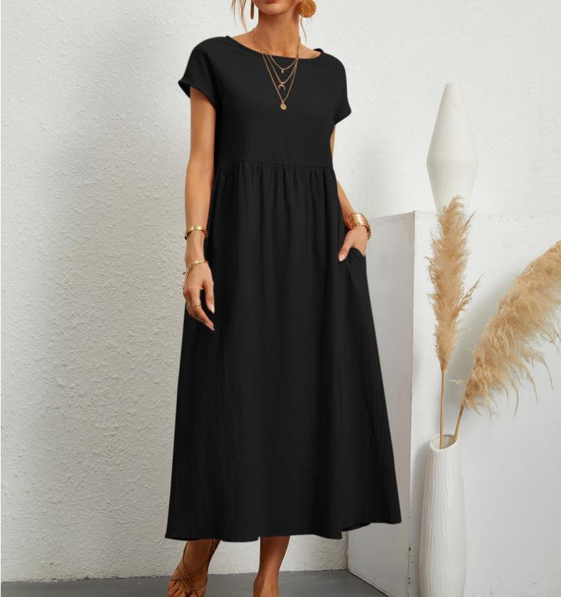 Elegant Relaxed Fit Midi Dress