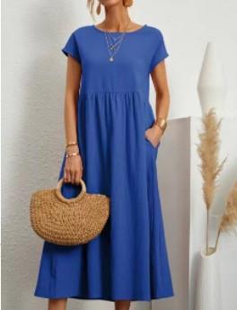Elegant Relaxed Fit Midi Dress