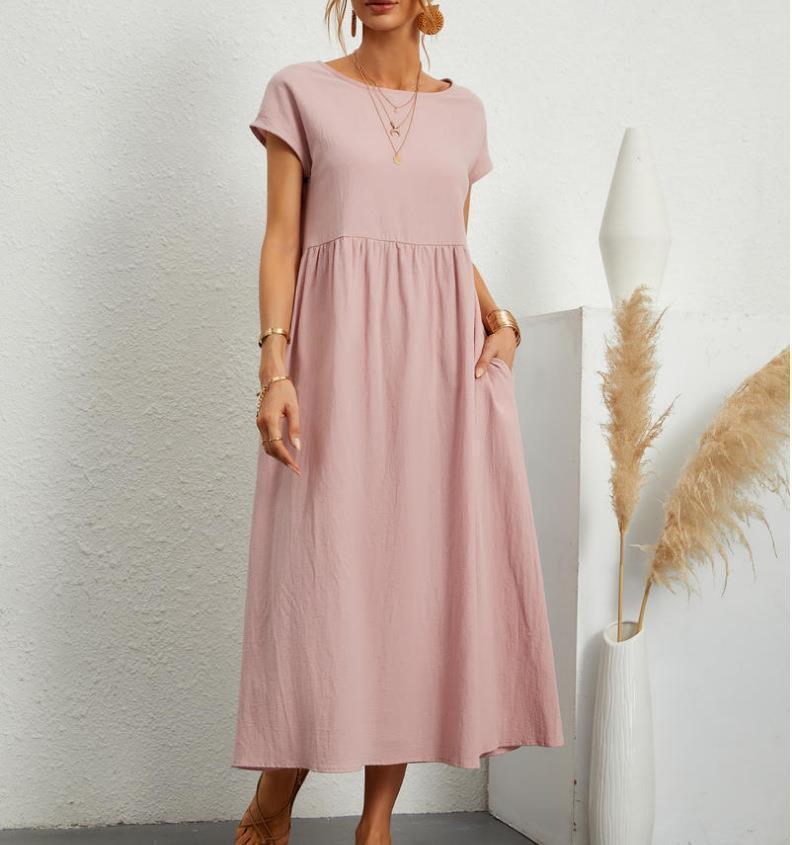 Elegant Relaxed Fit Midi Dress