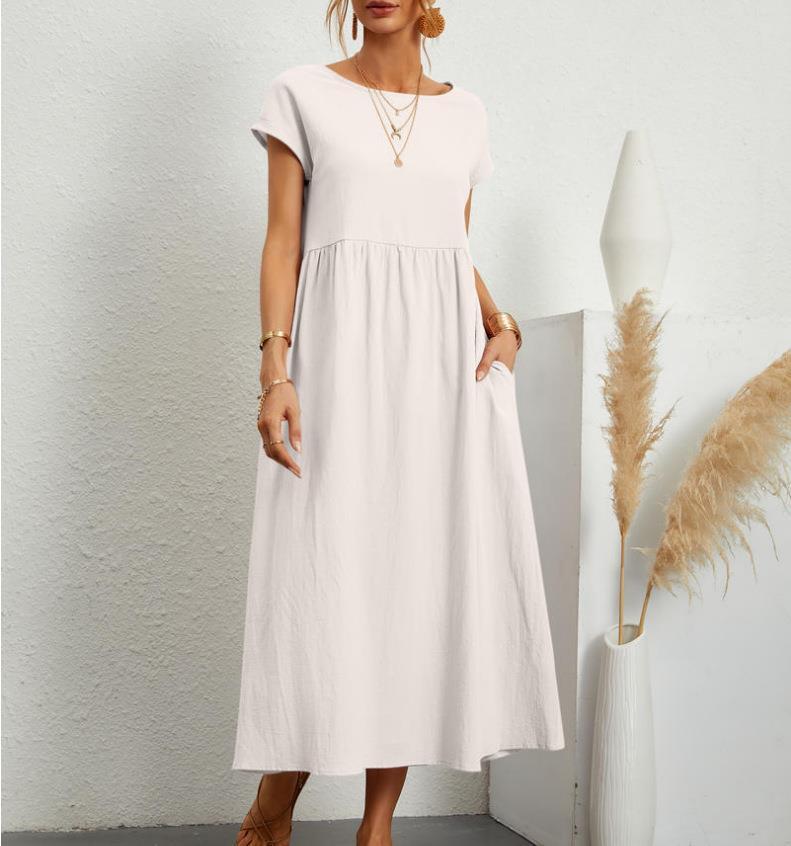 Elegant Relaxed Fit Midi Dress