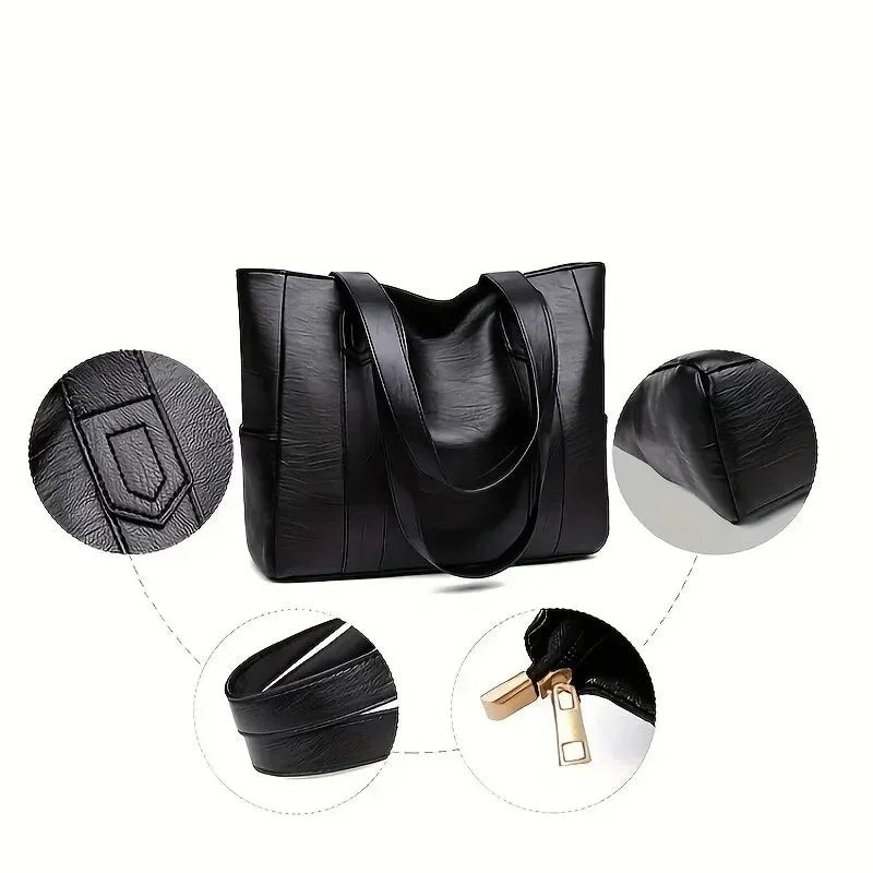 Elegant Retro-Style Shoulder Bag with a Smooth Finish