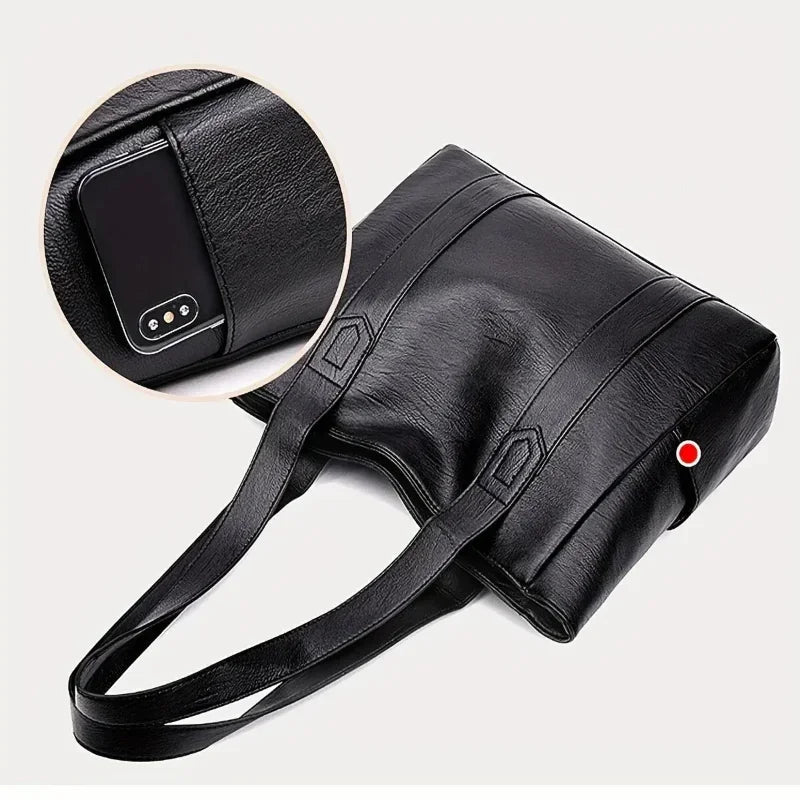 Elegant Retro-Style Shoulder Bag with a Smooth Finish