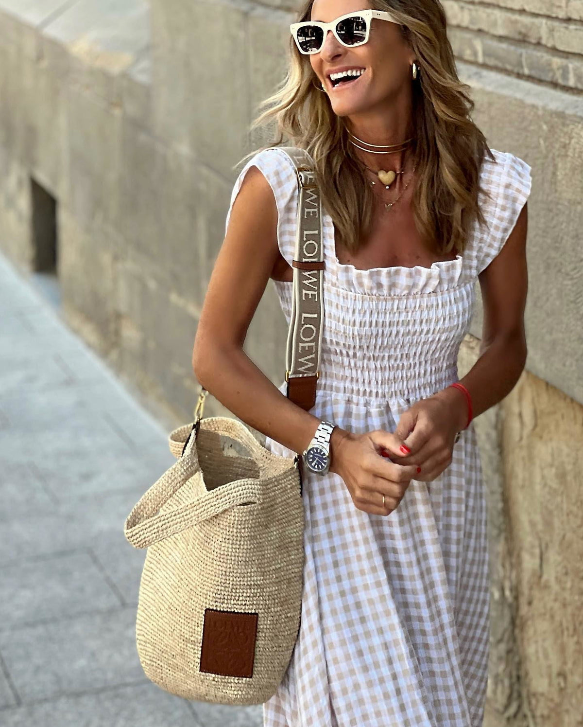 Elegant Smocked Maxi Dress with Sleeves