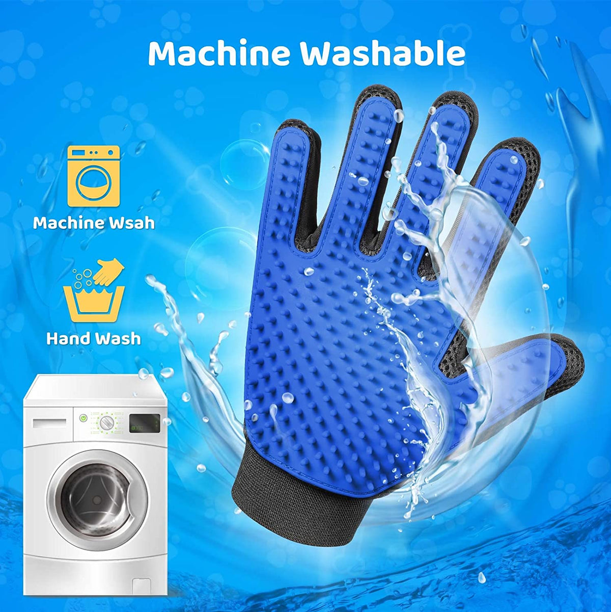 Ergonomic Grooming Glove - Flexible Palm Brush
