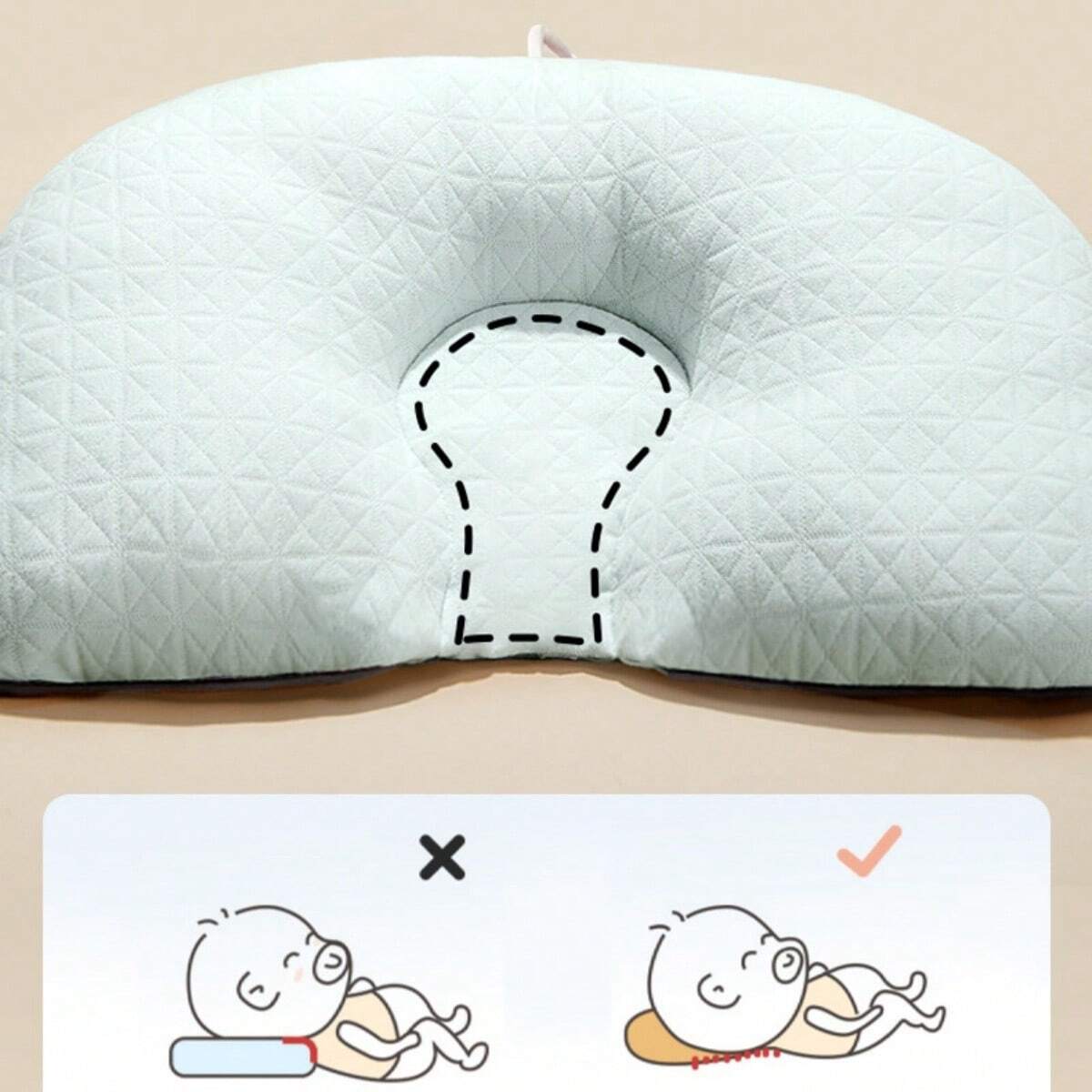Ergonomic Newborn Flat Head Baby Pillow