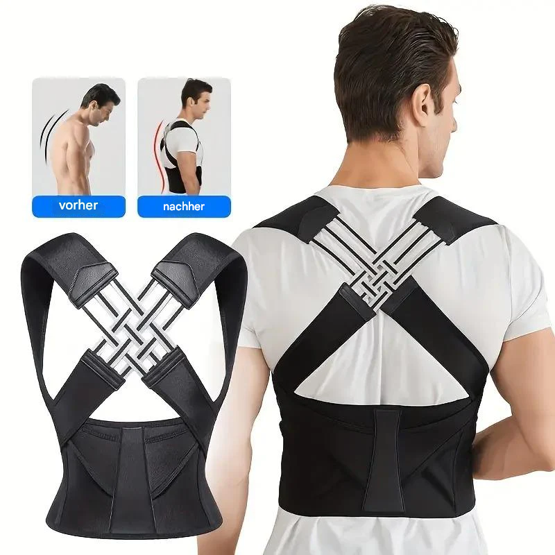 Ergonomic Posture Support Device for Back & Shoulder, Adjustable & Comfortable