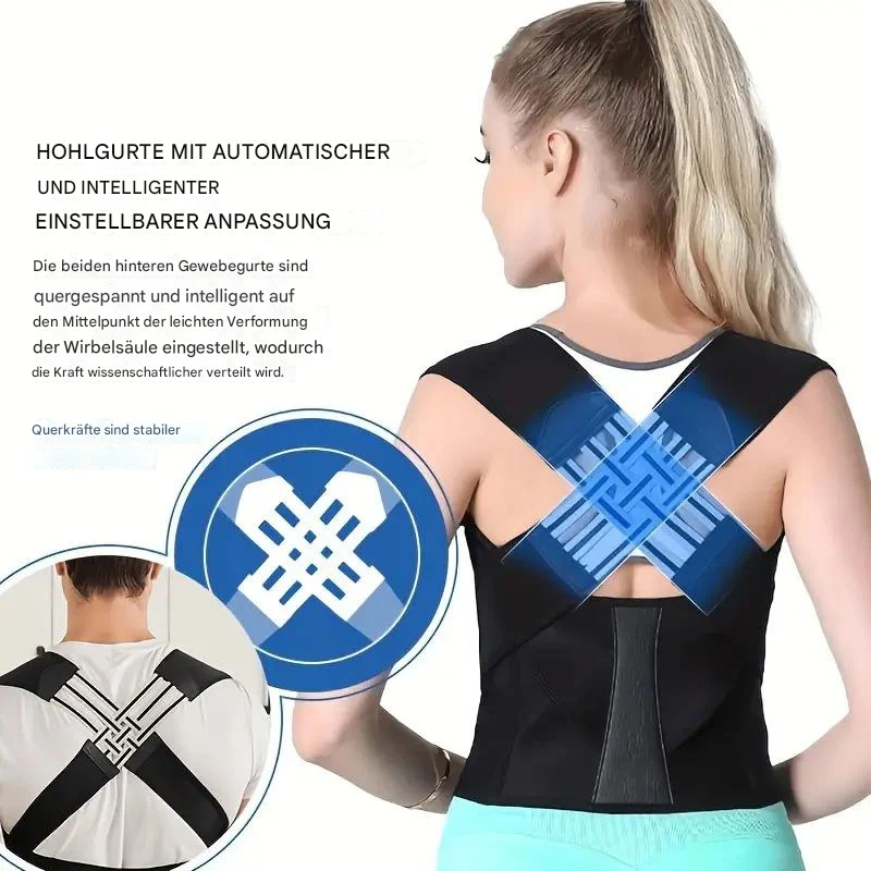 Ergonomic Posture Support Device for Back & Shoulder, Adjustable & Comfortable