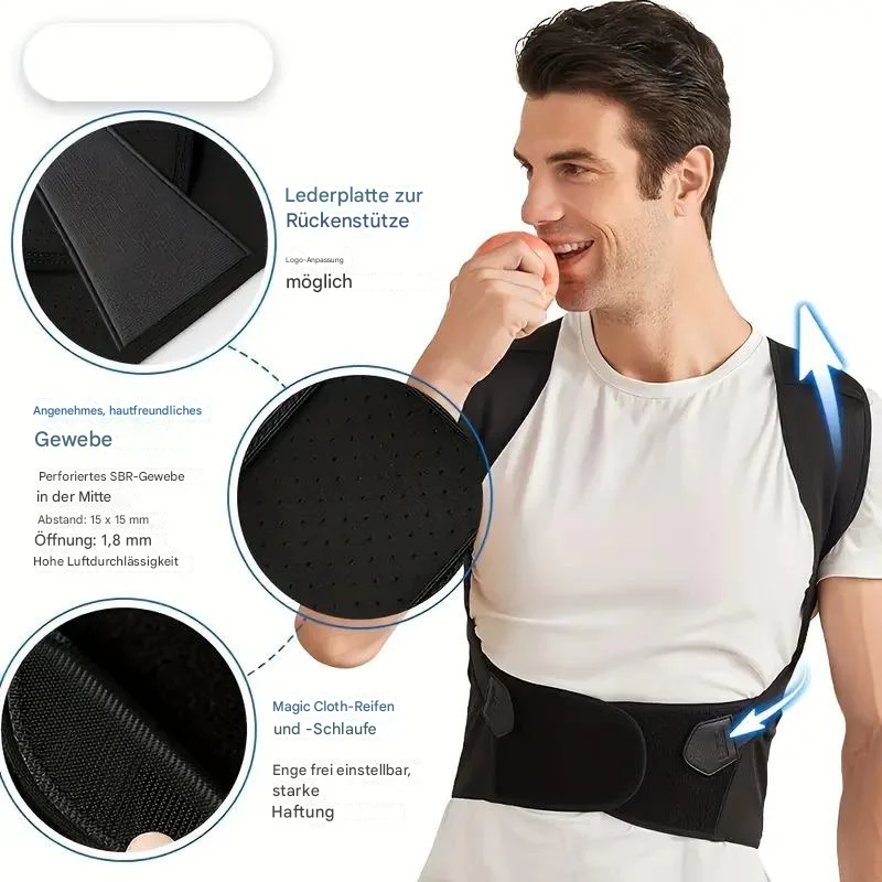 Ergonomic Posture Support Device for Back & Shoulder, Adjustable & Comfortable