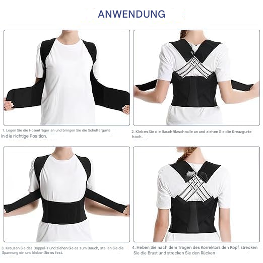 Ergonomic Posture Support Device for Back & Shoulder, Adjustable & Comfortable