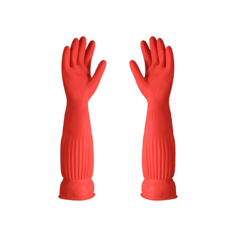 Extra Long and Thick Fleece-Lined Latex Dishwashing Gloves