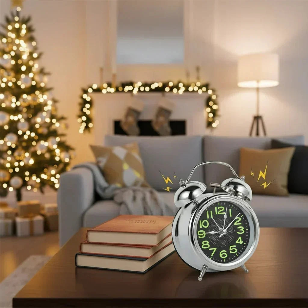 Extra Loud Retro Twin Bell Alarm Clock for Heavy Sleepers