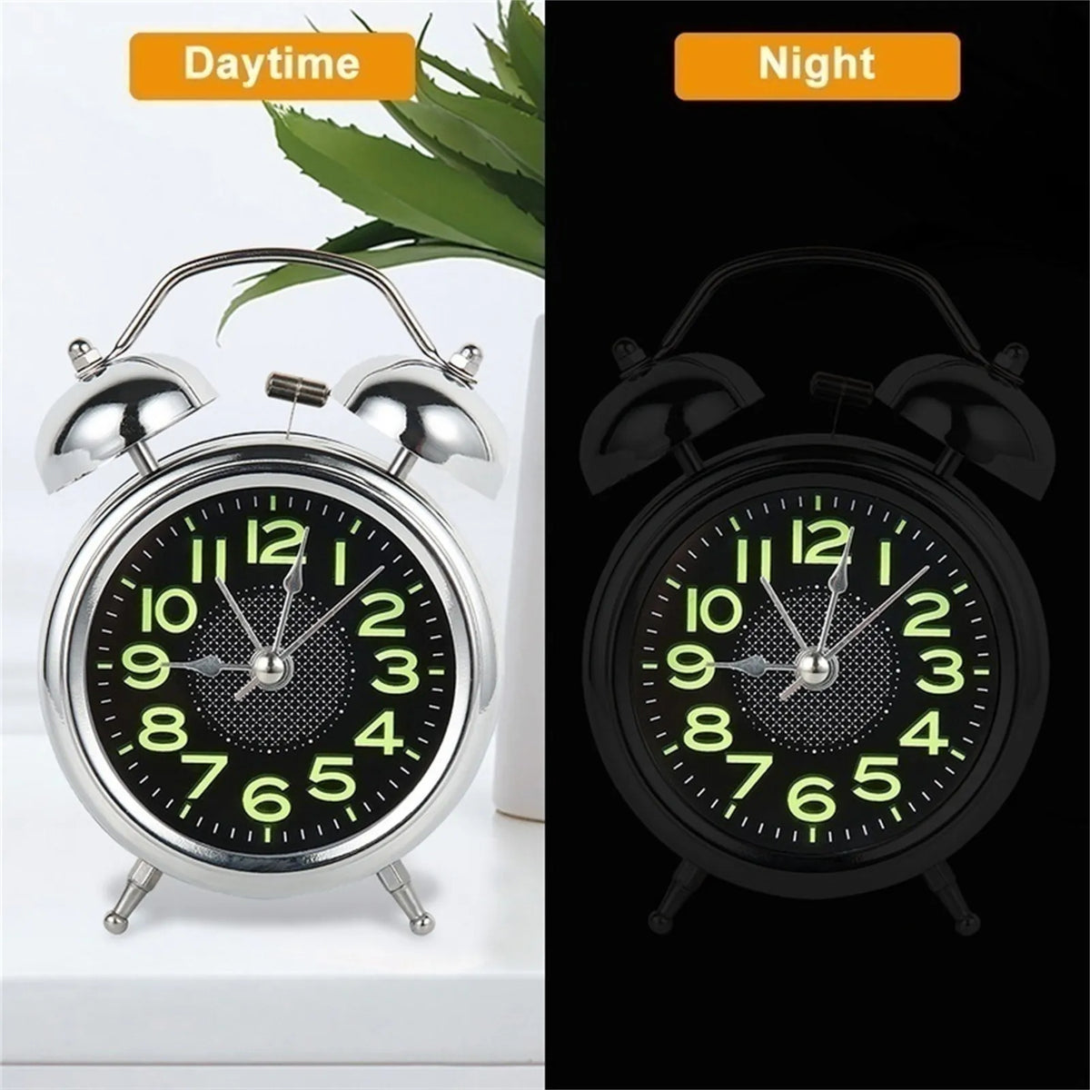 Extra Loud Retro Twin Bell Alarm Clock for Heavy Sleepers