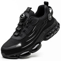 Extra Wide Safety Shoes with Ergonomic Arch Support – Breathable – Black and Grey
