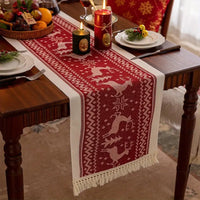 Festive Christmas Table Runner with Elk Motif