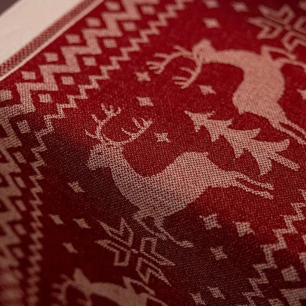 Festive Christmas Table Runner with Elk Motif