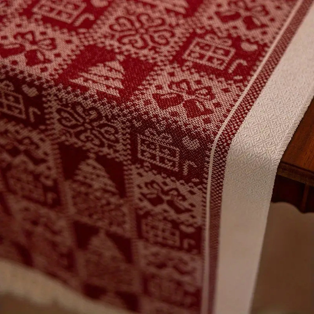 Festive Christmas Table Runner with Elk Motif