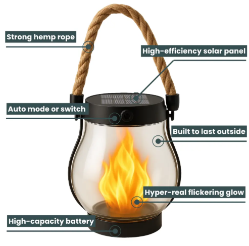 Fireseed Solar Light — Flame Lantern for Atmospheric Lighting