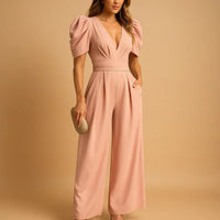 Flattering Puff Sleeve Jumpsuit