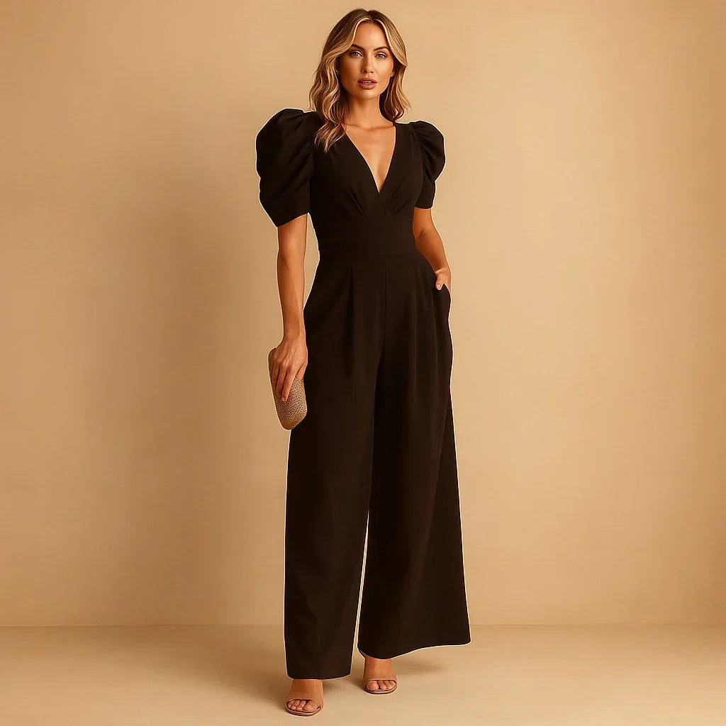 Flattering Puff Sleeve Jumpsuit