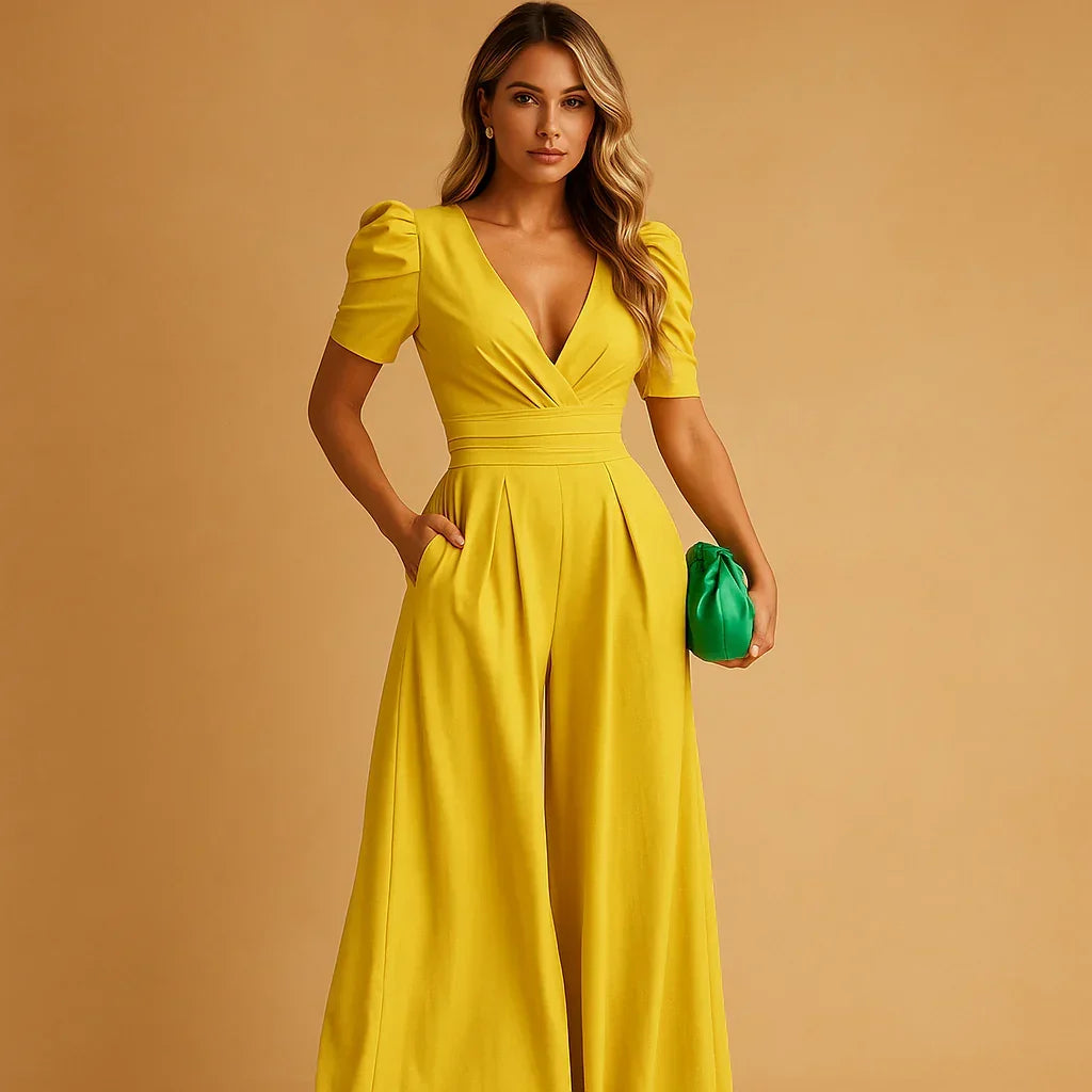 Flattering Puff Sleeve Jumpsuit