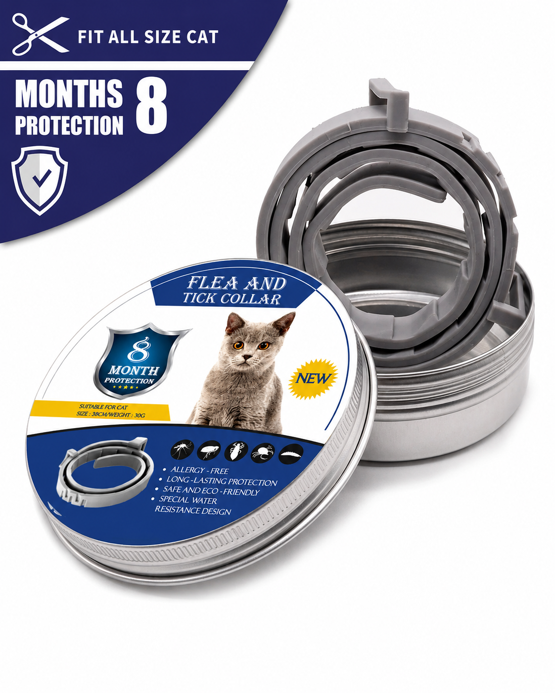 Flea and Tick Collar for Dogs and Cats