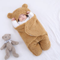 Fleece Hooded Baby Swaddle Blanket