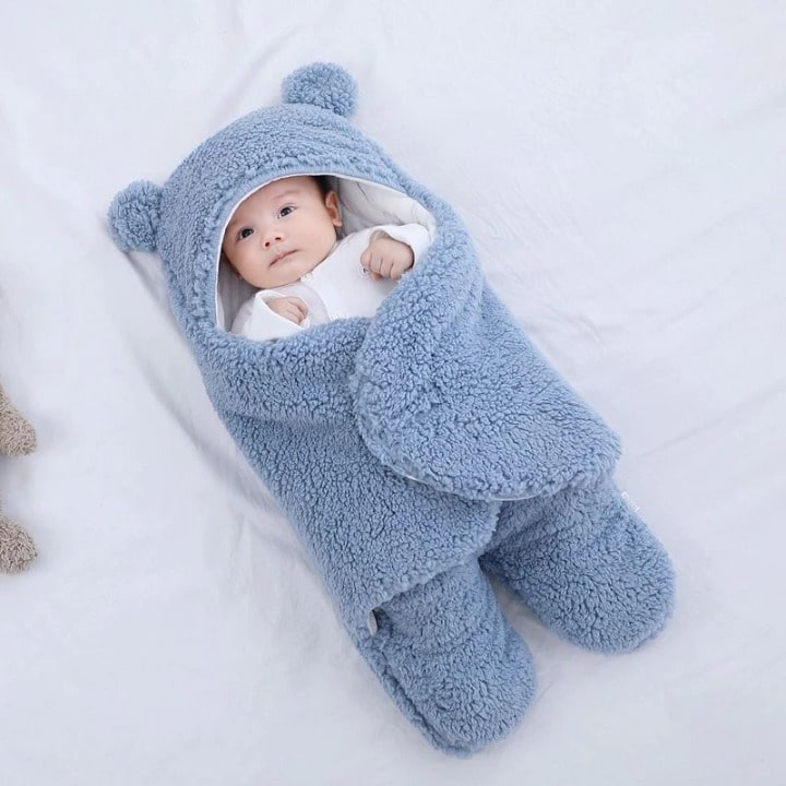Fleece Hooded Baby Swaddle Blanket