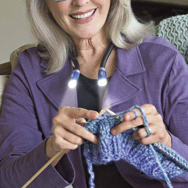 Flexible Hands-Free Knitting and Crochet Light – LED Neck Light for Crafting and Reading