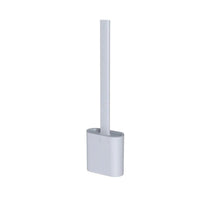 Flexible Silicone Toilet Brush with Wall-Mount Holder for Hygienic Cleaning Without Drilling
