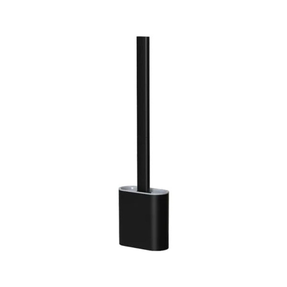 Flexible Silicone Toilet Brush with Wall-Mount Holder for Hygienic Cleaning Without Drilling