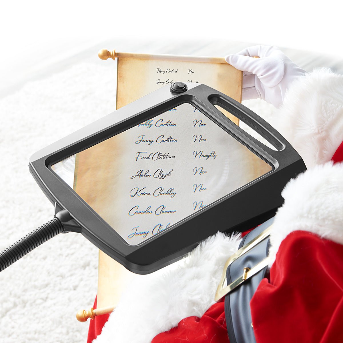 Floor Lamp with 3X Magnifying Glass and Gooseneck Arm for Precision Work