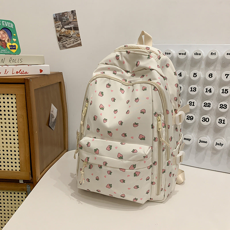Floral Print School Backpack