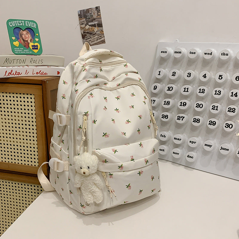 Floral Print School Backpack