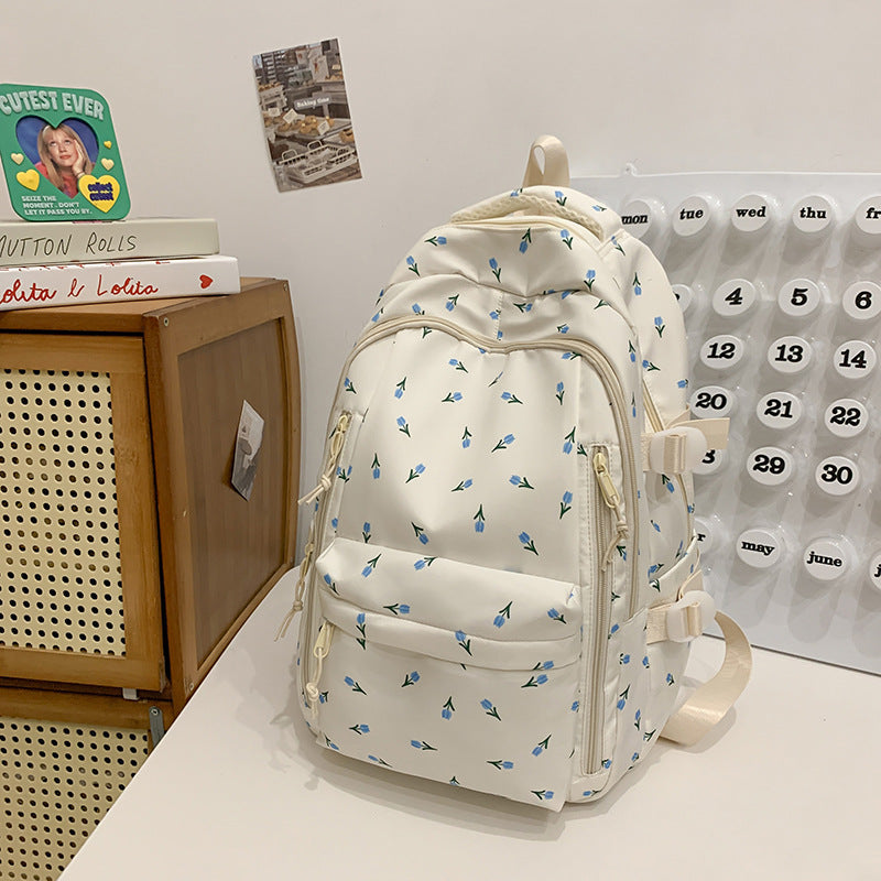Floral Print School Backpack