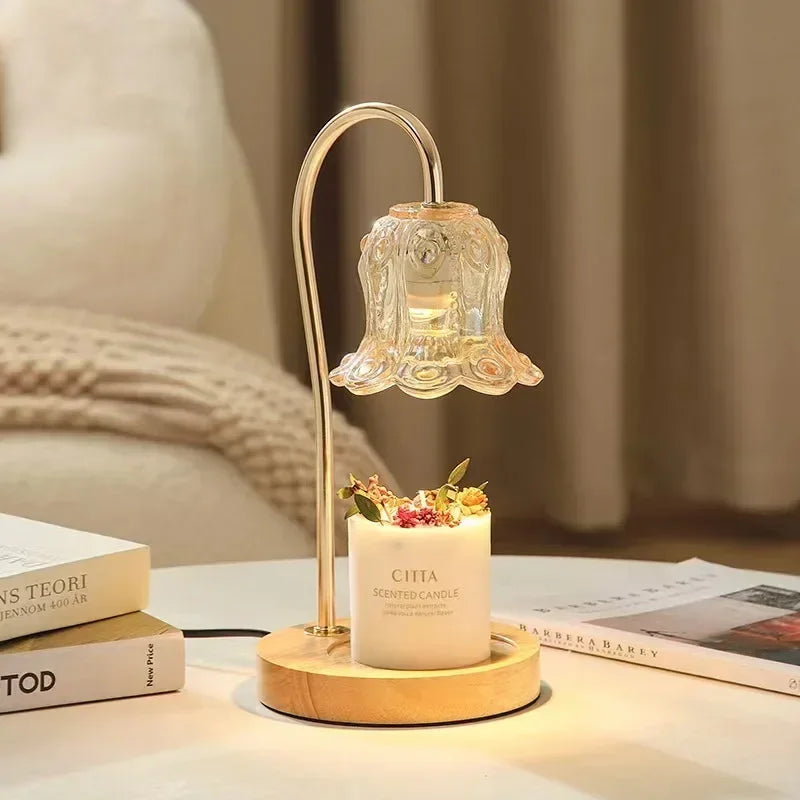 Flower-Shaped Candle Warmer Lamp for Cozy Evenings