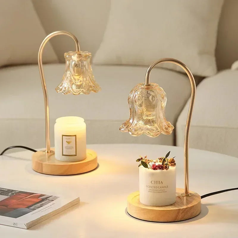Flower-Shaped Candle Warmer Lamp for Cozy Evenings
