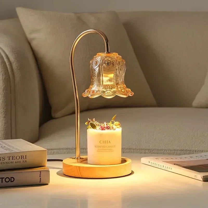 Flower-Shaped Candle Warmer Lamp for Cozy Evenings