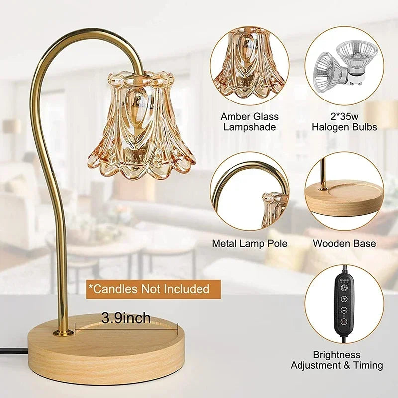 Flower-Shaped Candle Warmer Lamp for Cozy Evenings