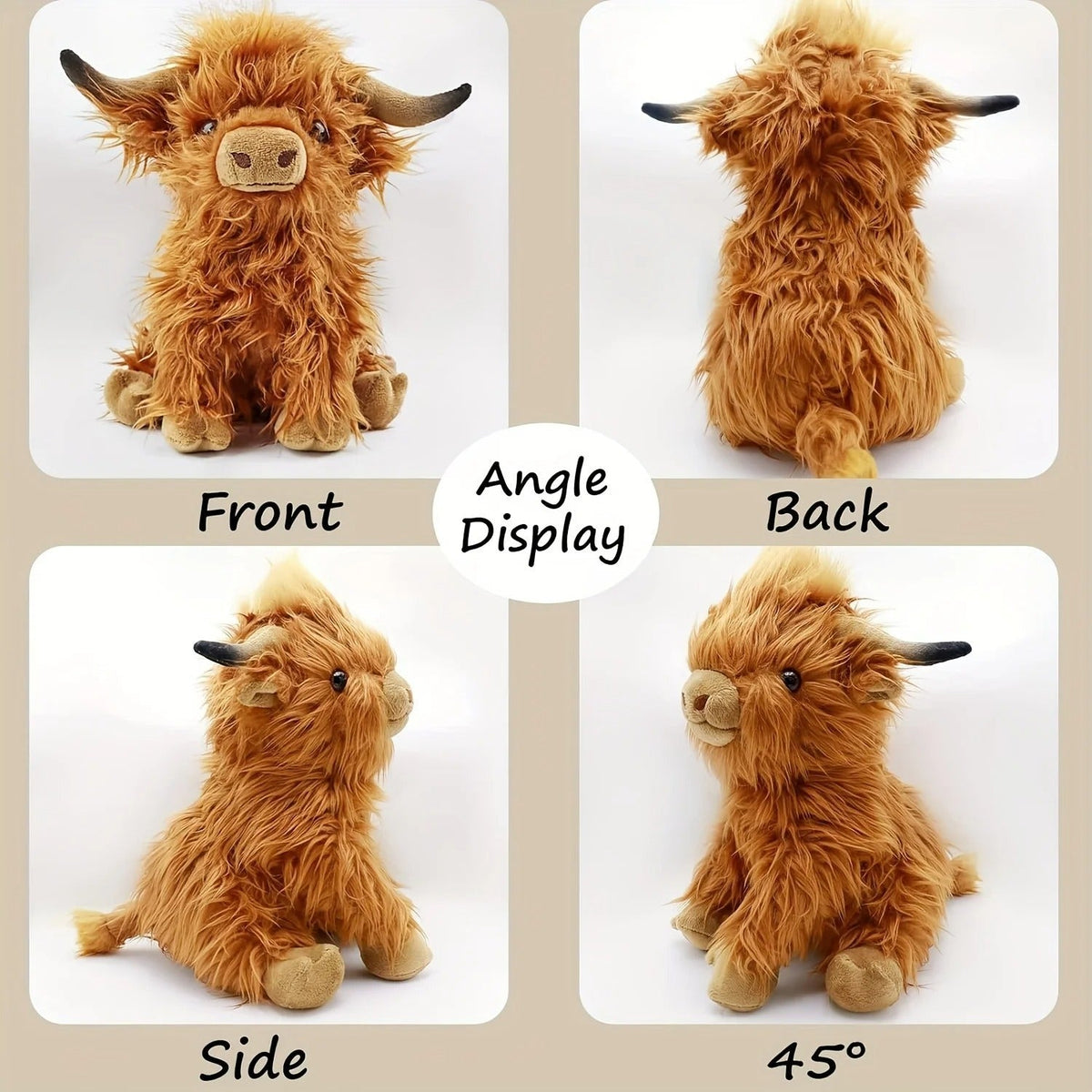 Fluffy Highland Stuffed Animal – Soft Cow for Young and Old