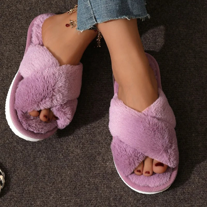 Fluffy Slippers with Soft Non-Slip Sole