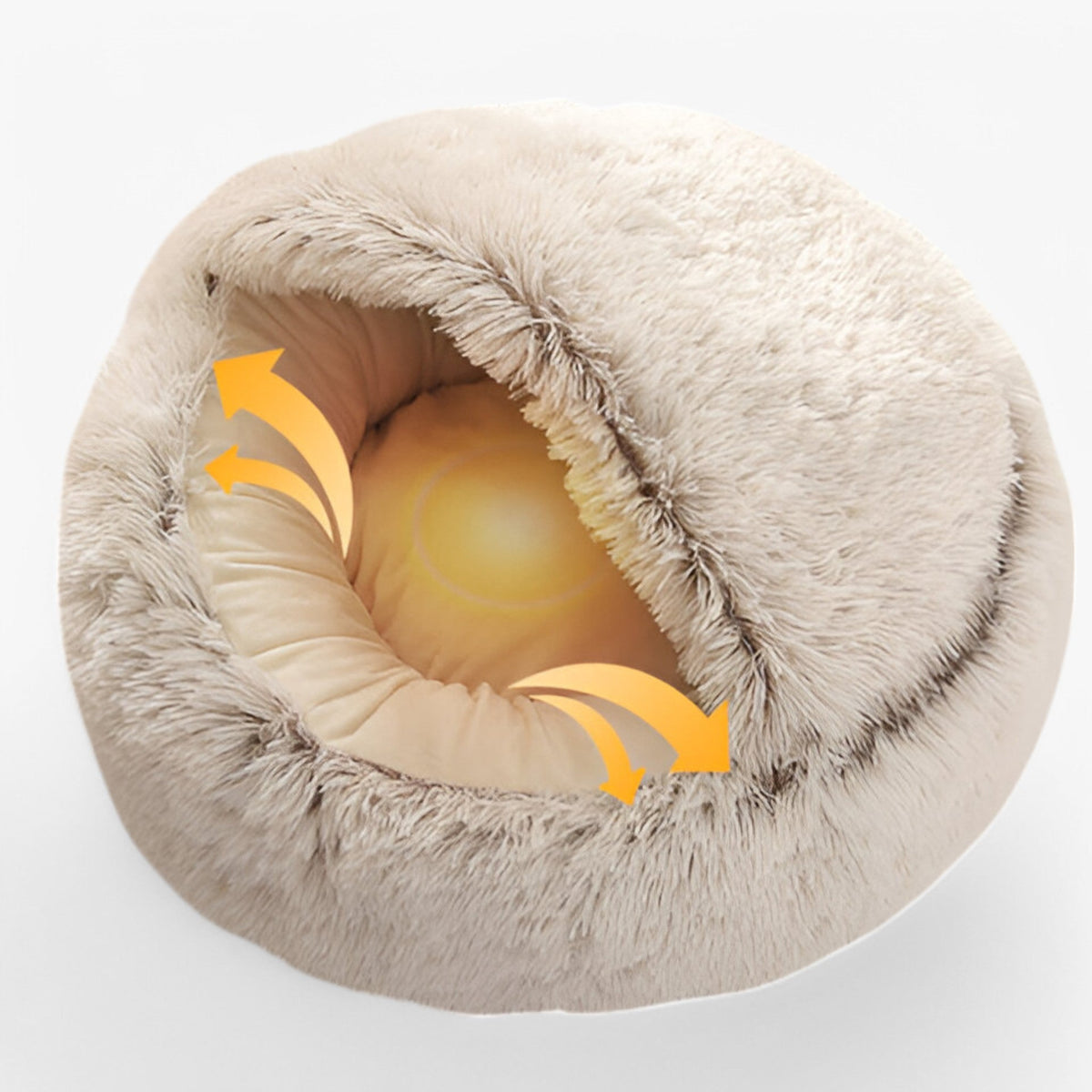 Fluffy Winter Pet Bed with Washable Cover and Non-Slip Base