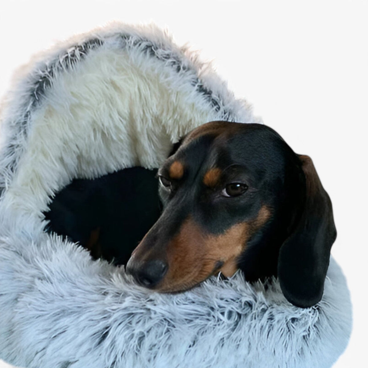 Fluffy Winter Pet Bed with Washable Cover and Non-Slip Base